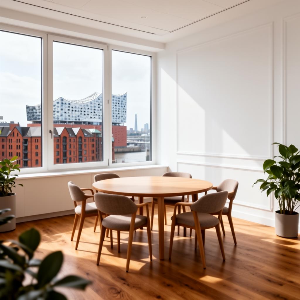 Modernes Besprechungszimmer von LicenceLift in Hamburg, helles Tageslicht